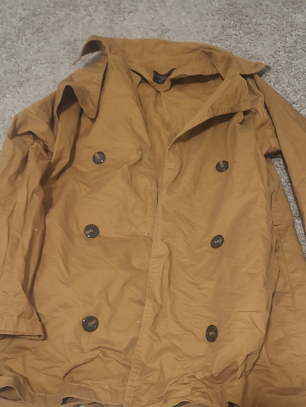 Love Tree Men's Camel Double-Breasted Trench Coat
